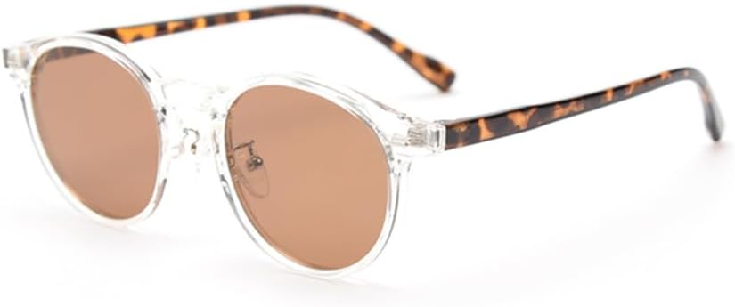 

Солнцезащитные очки в стиле ретро с поляризацией, мужские, в круглой оправе, легкие, для вождения, женские, винтажные, с защитой от УФ-излучения UV400 VFDHN, Clear Leopard Frame