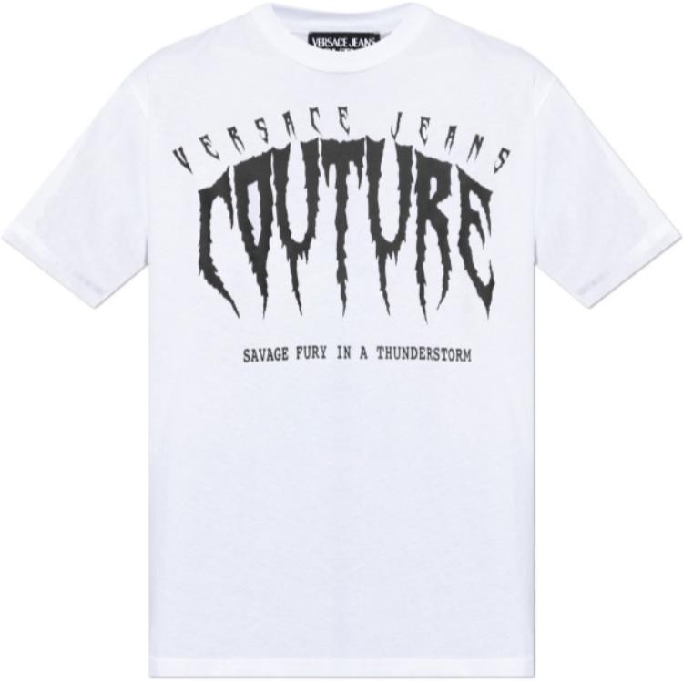 

Футболка с графическим логотипом VERSACE JEANS COUTURE, белый