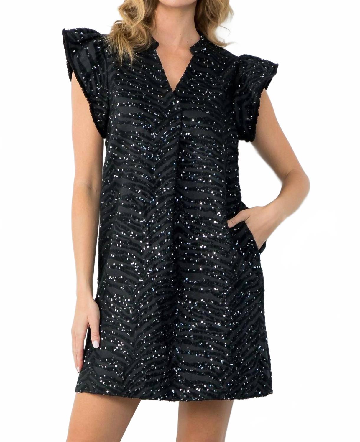 

Черное мини-платье Zebra THML