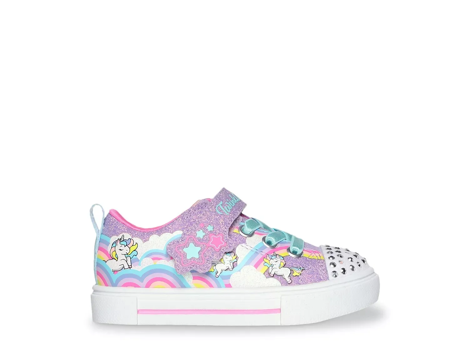 Кроссовки Skechers Twinkle Toes Twinkle Sparks Jumpin' Clouds — детские, фиолетовые, многоцветные — фото 3