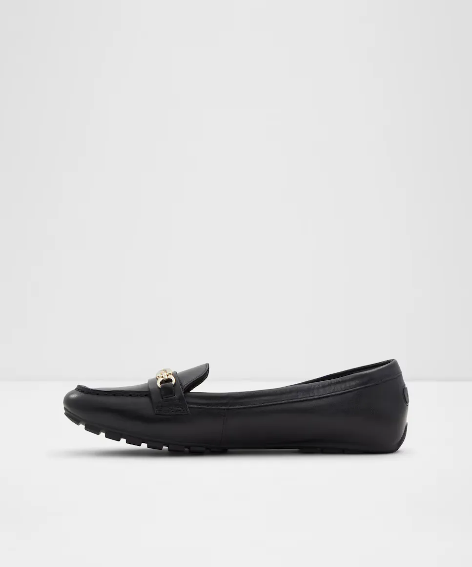 Женские кожаные лоферы с квадратным носком Aldo, черный — фото 3