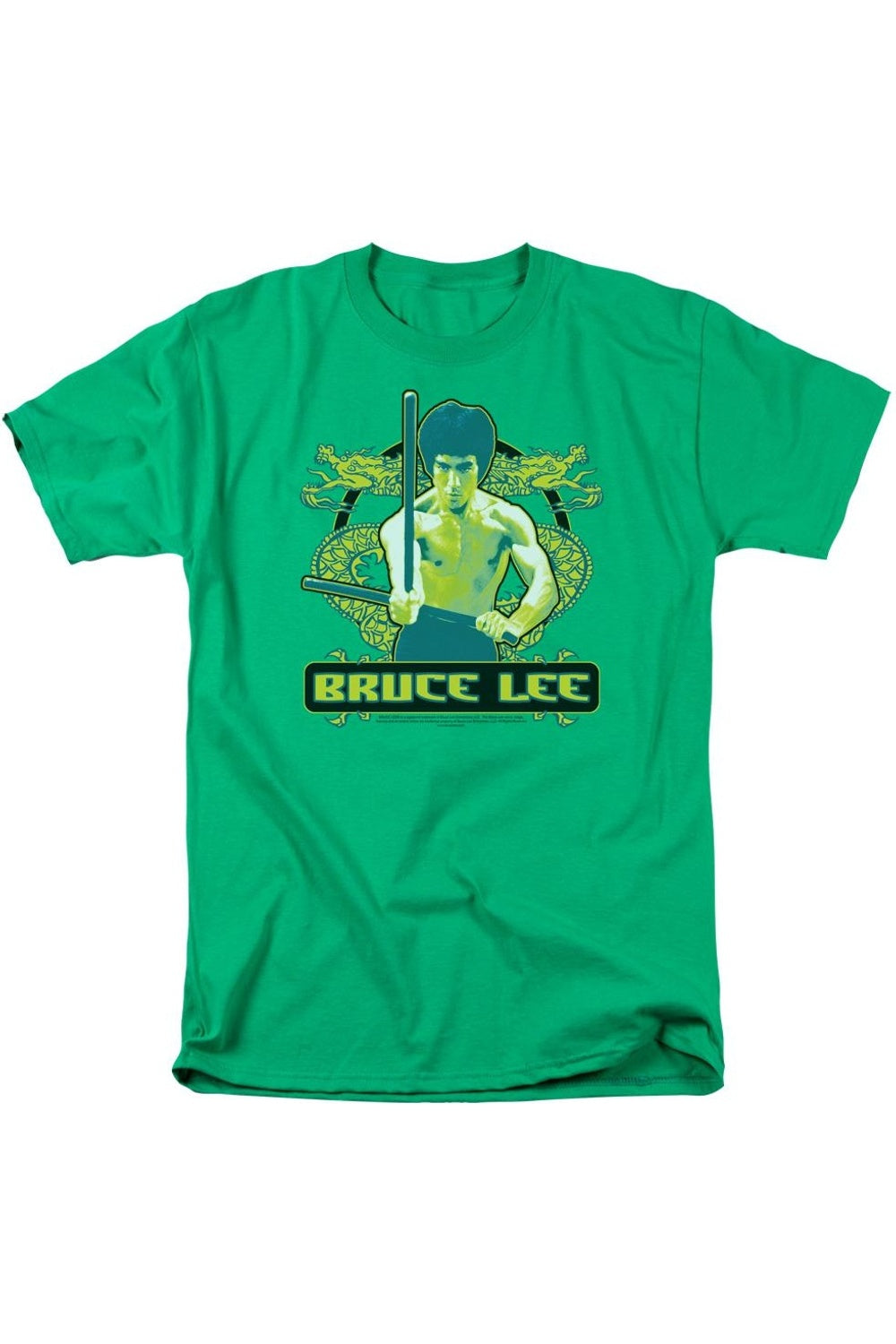 

Футболка с коротким рукавом для взрослых Bruce Lee Double Dragons Gildan, цвет kelly green