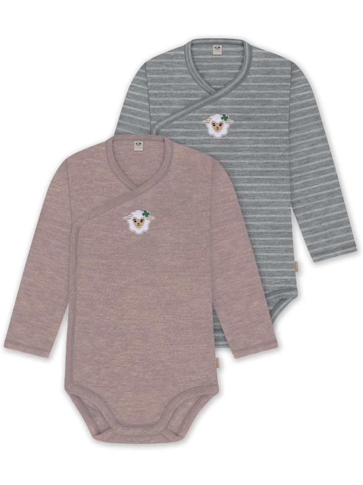 

Normani Outdoor Sports Комплект из 2 органических детских боди с длинными рукавами, розово-серого цвета