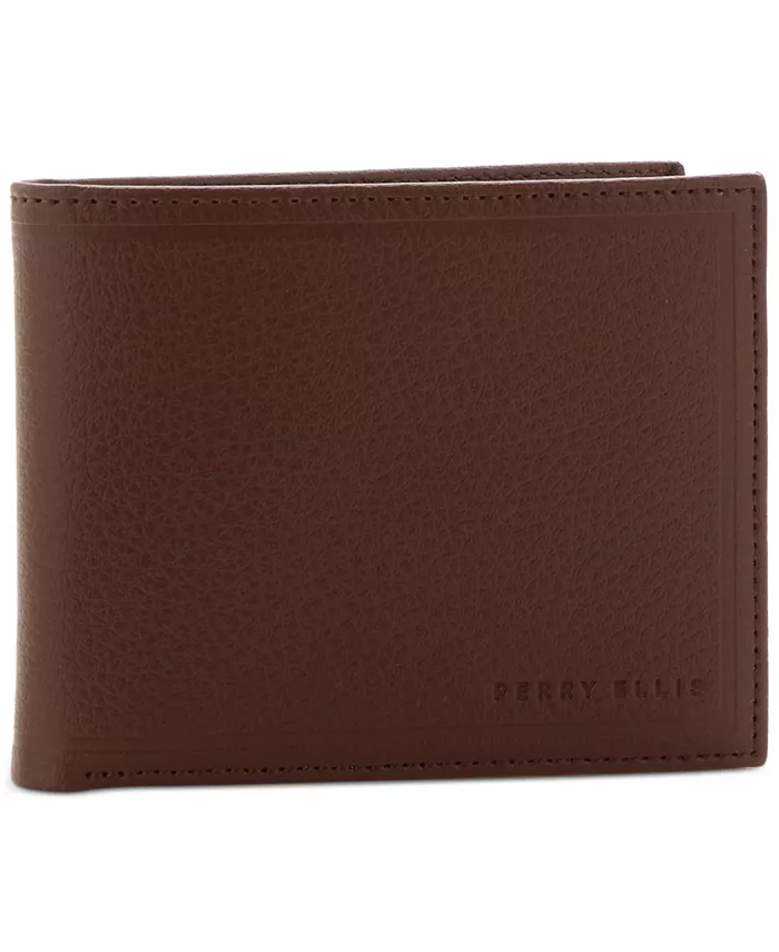 

Мужской кошелек-бифолд Outlined Pebble Perry Ellis Portfolio, коричневый/бежевый
