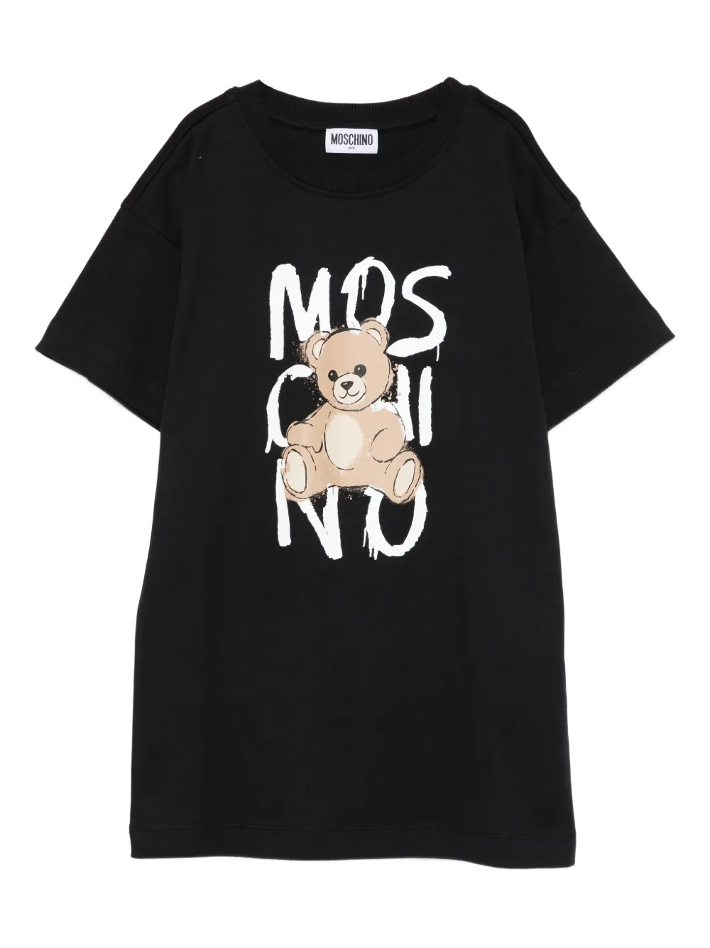 

Платье из хлопка с принтом Тедди Moschino Kids, черный
