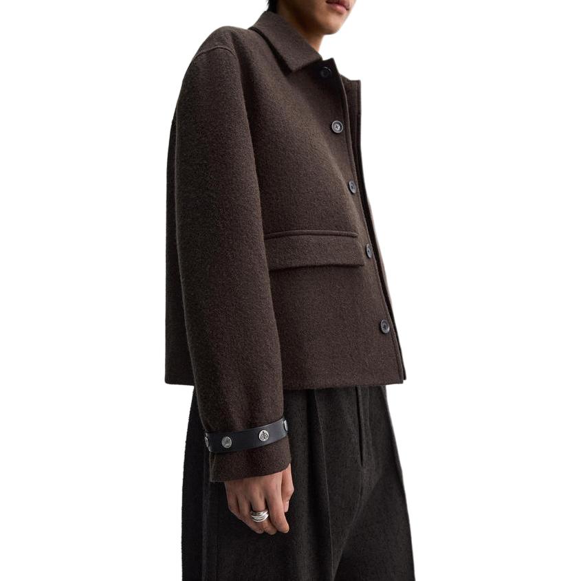 ZARA Куртка Nanushka X Nanushka мужская тёмно-коричневая, Dark Brown — фото 4