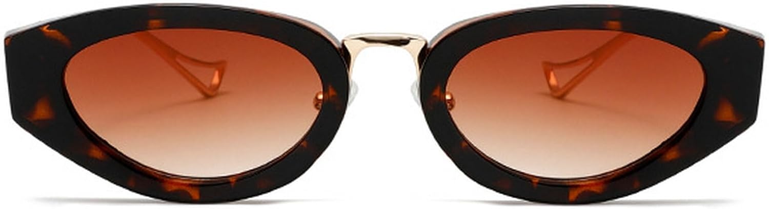 

Женские солнцезащитные очки в овальной оправе «кошачий глаз» в стиле панк, роскошные ретро-очки с металлическим покрытием, классические модные очки для женщин (2025 год) mincl, Leopard