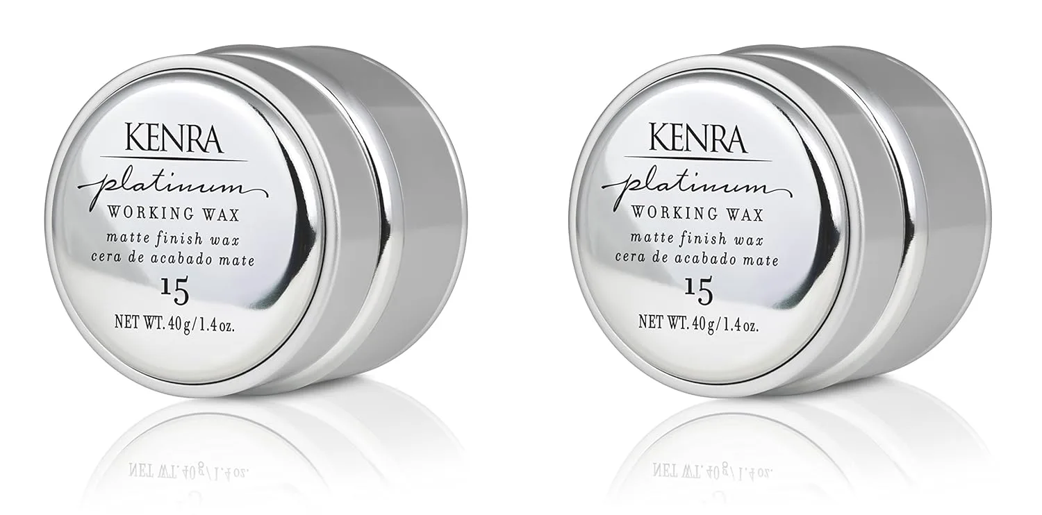 Kenra Platinum Working Wax 15 | Матовый стайлер | Средняя гибкая фиксация | Нежирный | Кремовая формула для текстуры и укладки | Для всех типов волос 41,4 мл (2 шт.)