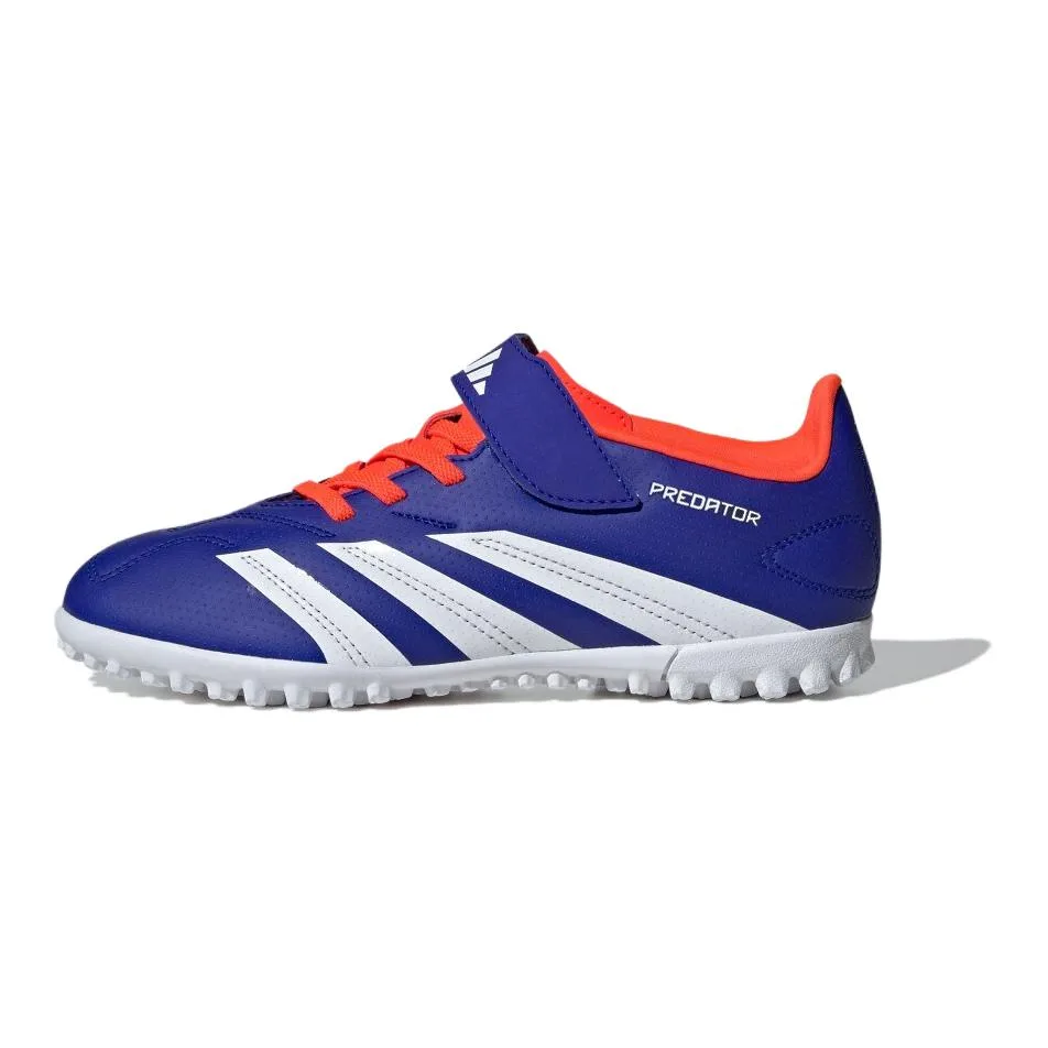 Adidas Детские футбольные бутсы Predator CLUB с противоскользящей подошвой и устойчивостью к истиранию, низкие, сине-бело-оранжевые