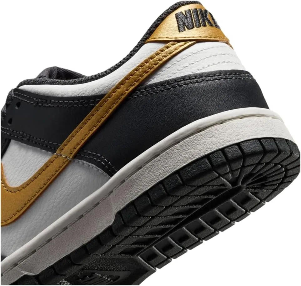 Кроссовки детские Nike Dunk Low, Summit White/Anthracite/Metallic Gold — фото 4