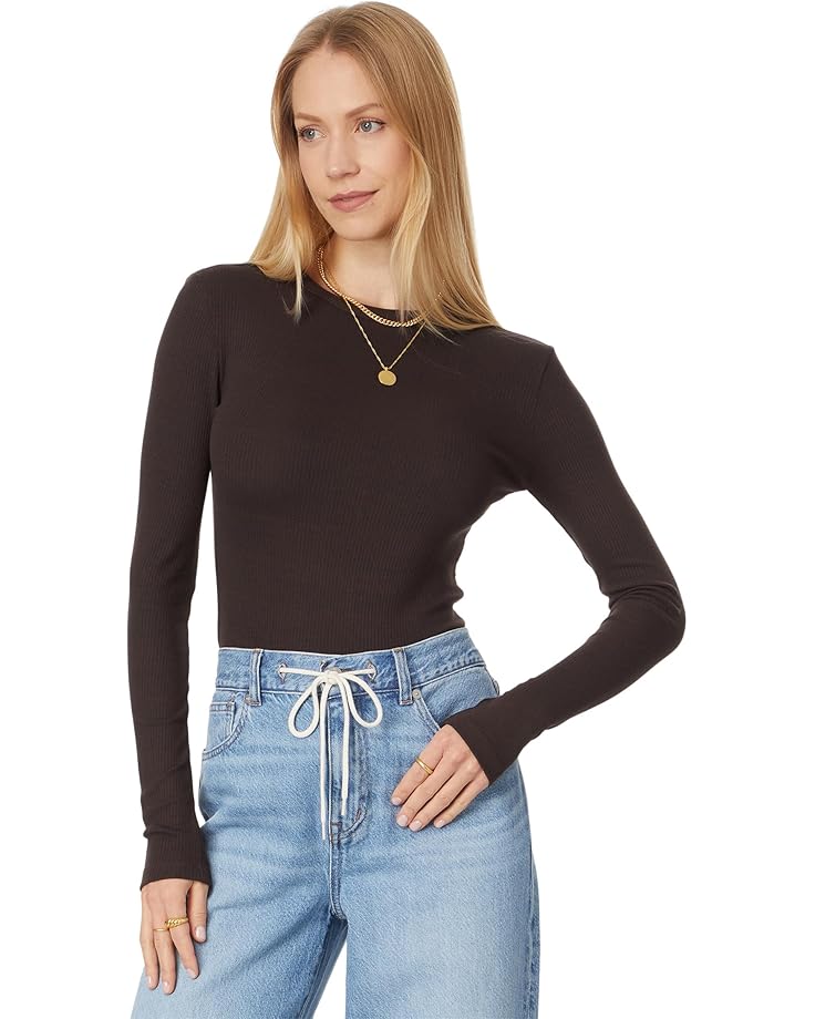 

Лонгслив Madewell Modal Rib Long Sleeve Crew Neck, цвет Dark Carob