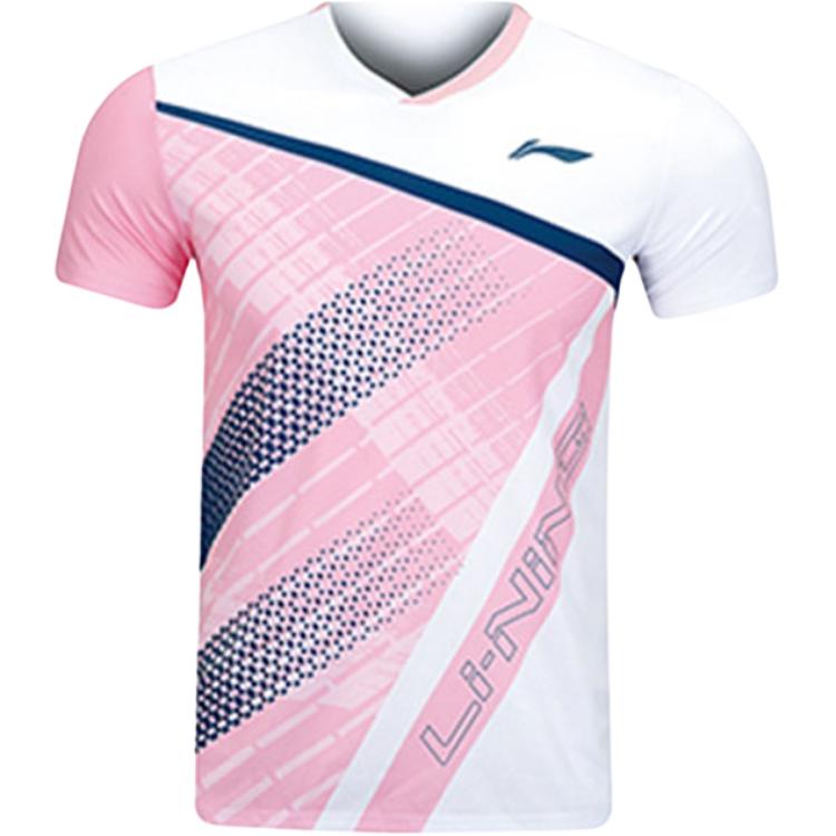 

Бадминтонная майка, унисекс, с V-образным вырезом, средней жесткости Li-Ning, белый/розовый