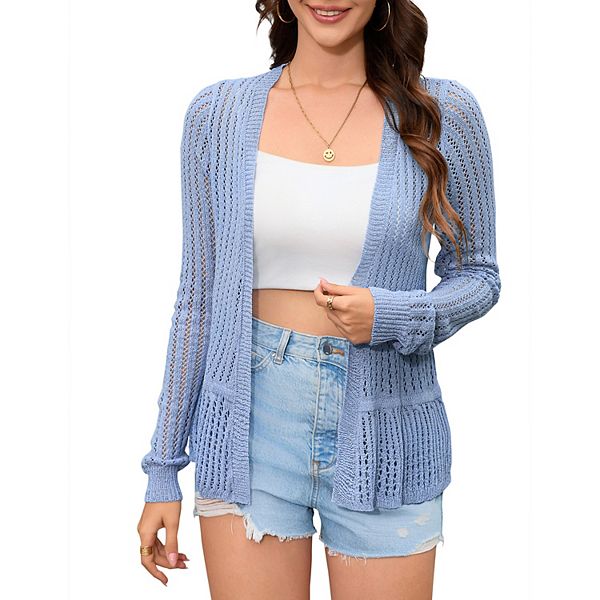 

Женский кардиган-накидка с открытой передней частью и длинными рукавами Seoria, Blue