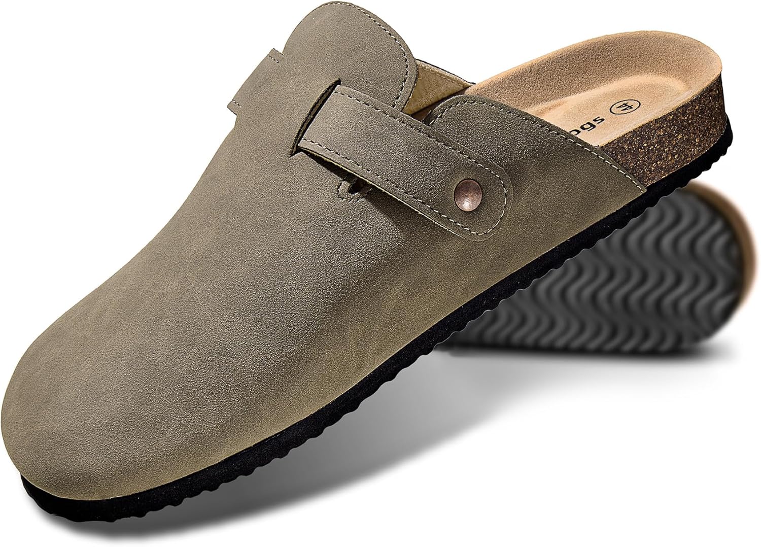 

Мужские сабо KEMISANT - удобные замшевые мюли, тапочки-сандалии, обувь для медсестер, унисекс - с мягкой пробковой стелькой, Taupe4818