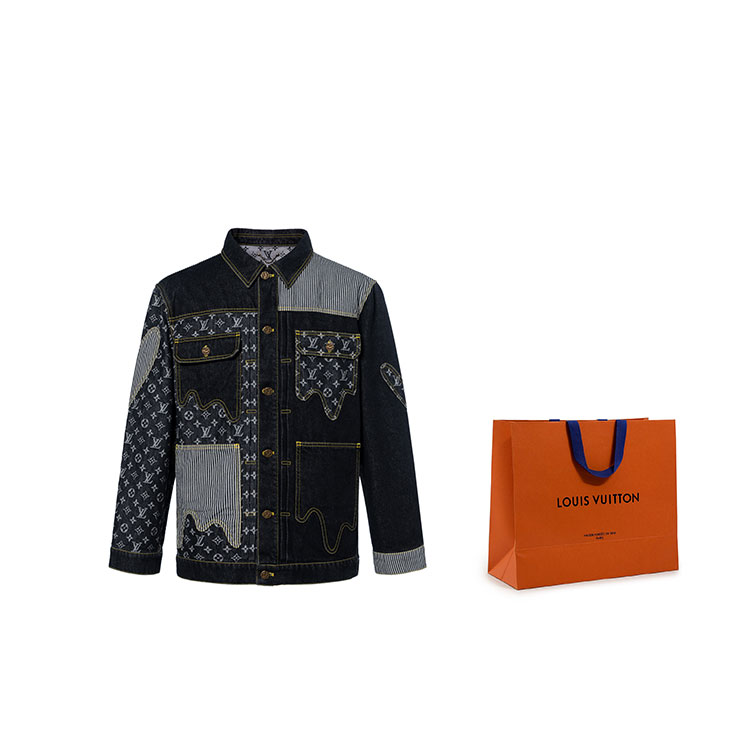 Курка денимовая X Nigo Monogram Crazy Workwear LOUIS VUITTON, Сумка для покупок в комплекте — фото 4