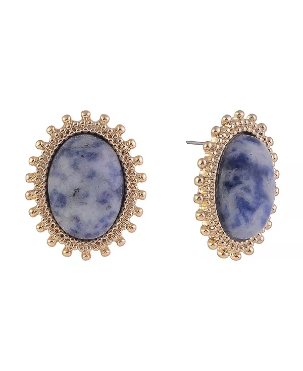 

Золотистые овальные серьги-пуговицы Rachel Rachel Roy, blue