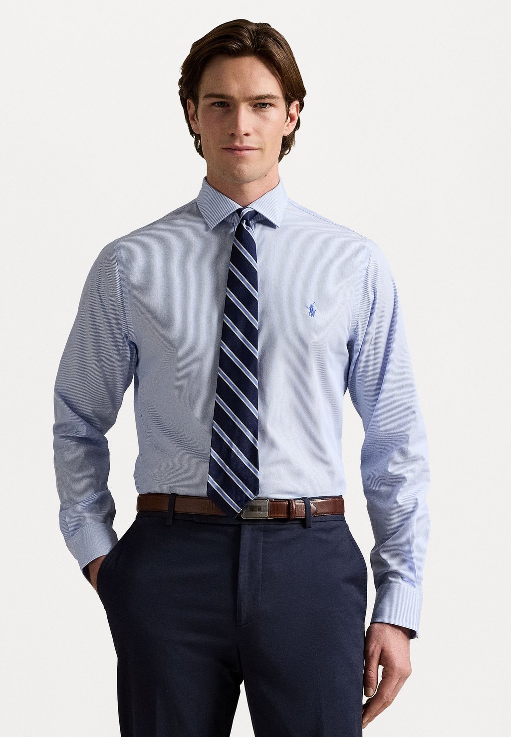 

Рубашка SLIM FIT STRIPED POPLIN SHIRT Polo Ralph Lauren, темно-синий