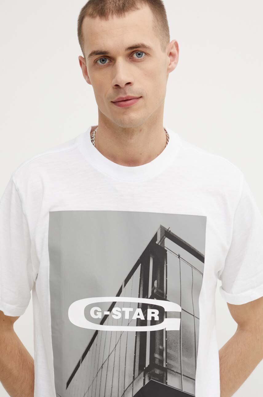 

Хлопковая футболка G-Star Raw, белый