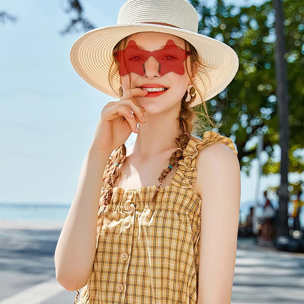 

Солнцезащитные очки в форме звезды для женщин, забавные очки для дня рождения в форме звезды, солнцезащитные очки для вечеринки для взрослых Yicadorn, Red