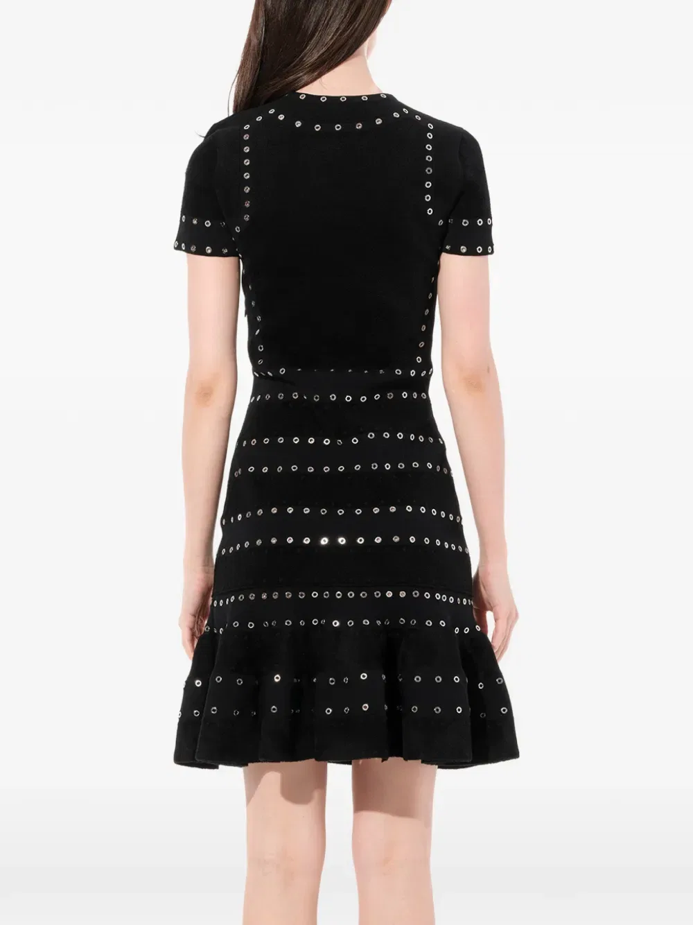 Платье, украшенное перфорацией Alexander Mcqueen, черный — фото 4