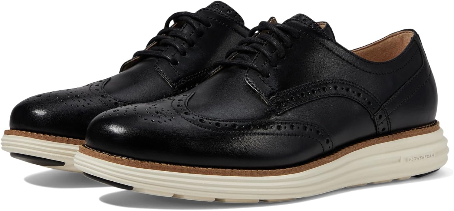 

Мужские оксфорды Cole Haan OriginalGrand Remastered с крыльями, слоновая кость/черный