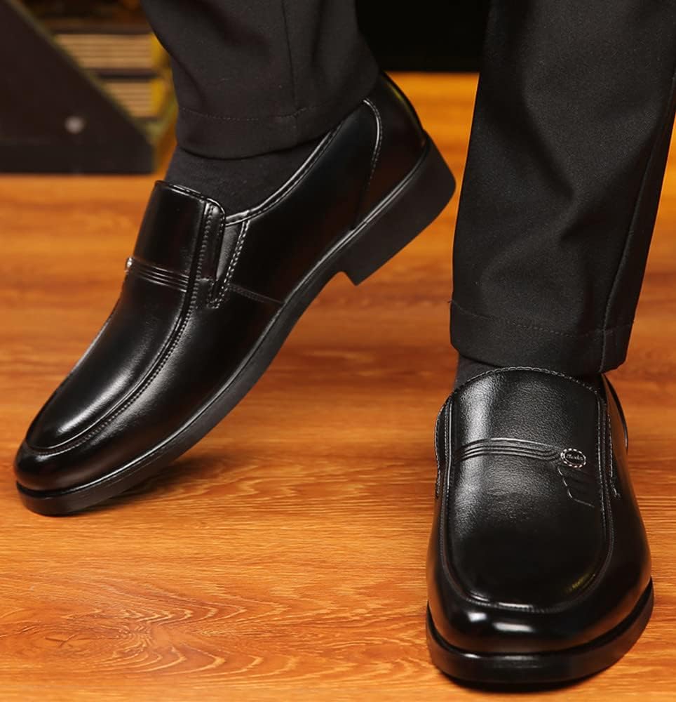 Мужские слипоны-лоферы Santimon Mens Moc кожаные, с подкладкой, классические венецианские, повседневные, с амортизирующей стелькой, удобные, легкие, дышащие, для формального и бизнес-стиля, черный — фото 4