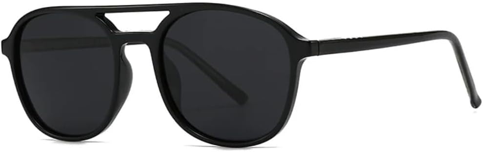 

Солнцезащитные очки с защитой UV400 | Круглая оправа, двойная перемычка, цветные линзы | Для женщин и мужчин, для занятий спортом на открытом воздухе и вождения LXLHWN, Black