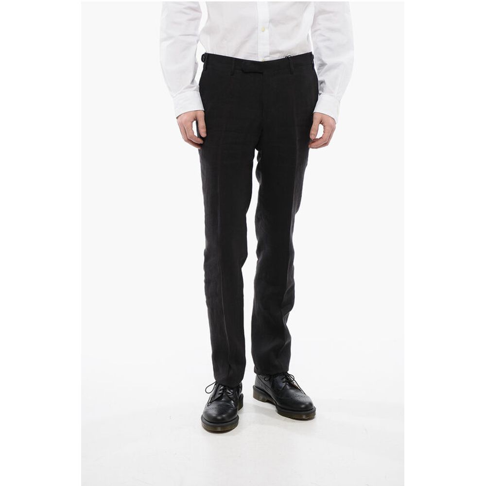 

TREND Льняные NEW SPORTIVE брюки со шлевками для ремня Corneliani, Black