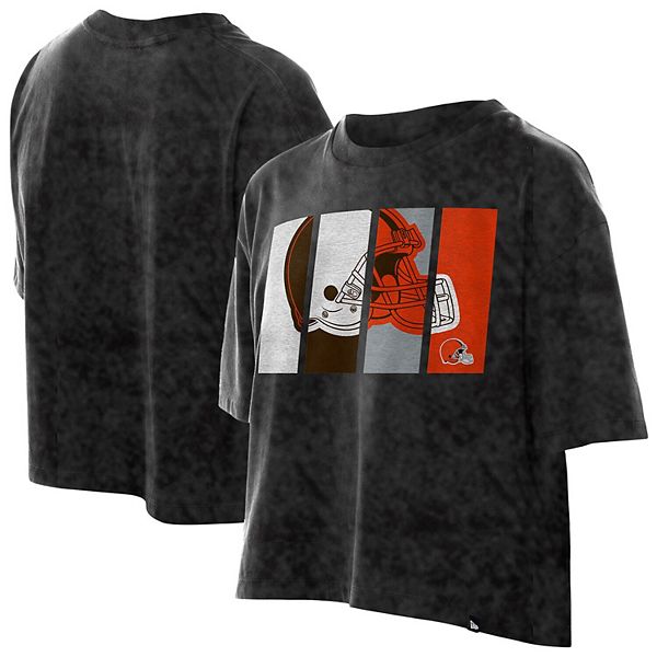 

Женская футболка Cleveland Browns черная, укороченная, в стиле бокси New Era, Черный, Женская футболка Cleveland Browns черная, укороченная, в стиле бокси New Era