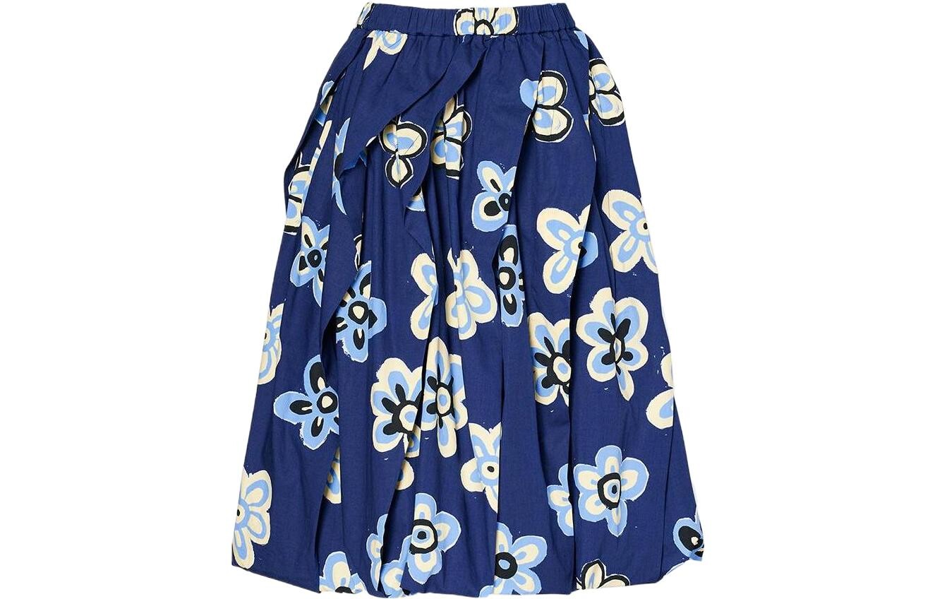 Повседневная длинная юбка женская Uniqlo, темно-синий