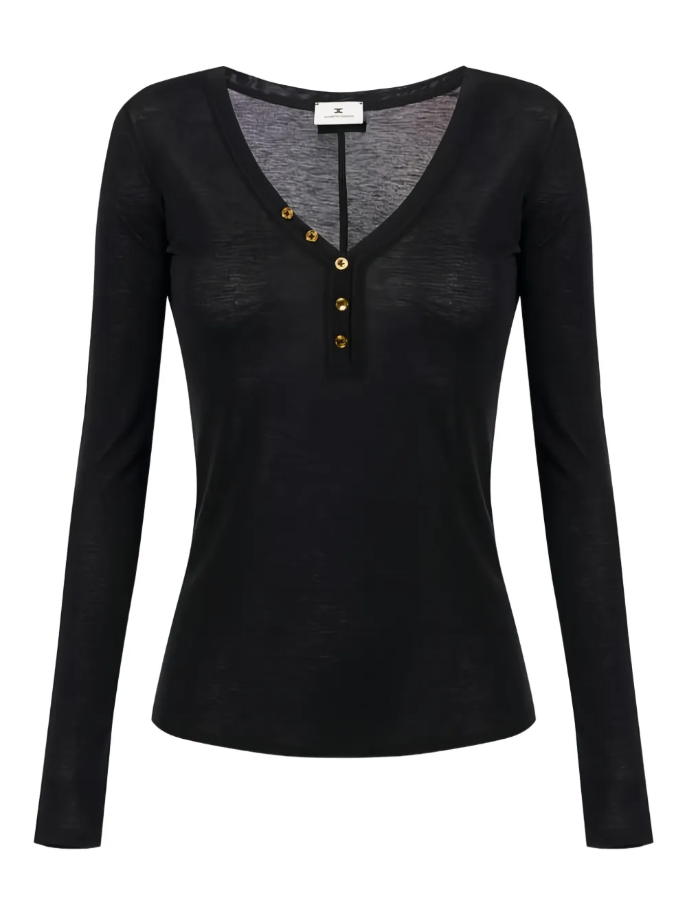 

Топ с V-образным вырезом Elisabetta Franchi, черный