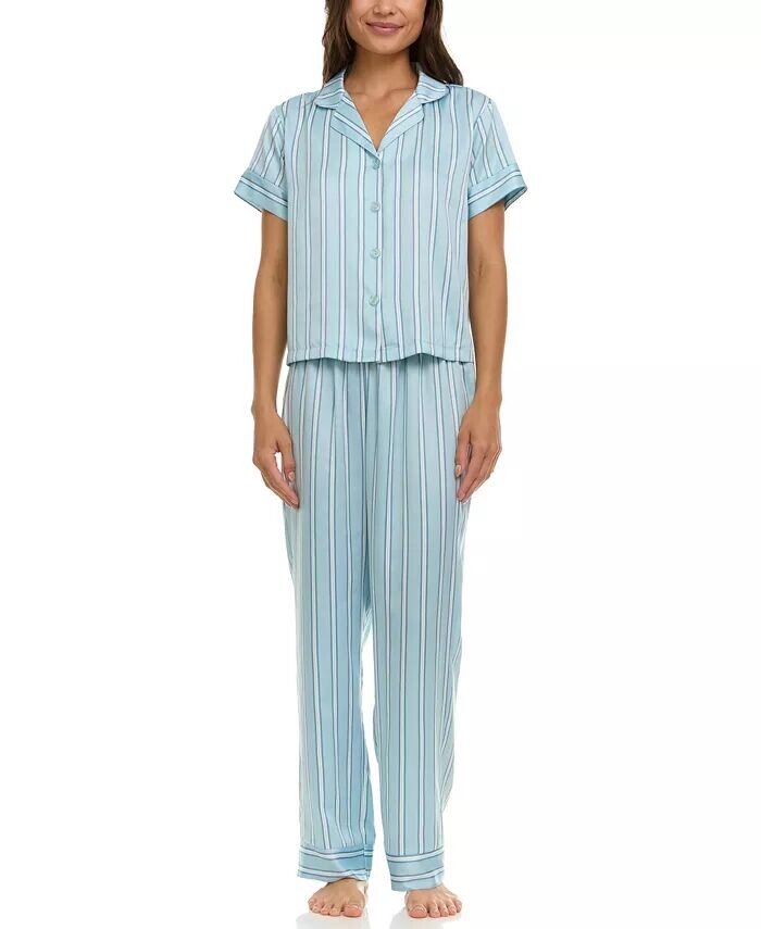 

Женский пижамный комплект Nicola Stripe Charm Notch Flora by Flora Nikrooz, синий