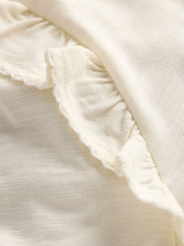 Детский топ с кружевными рукавами из хлопка Mini Boden, Soft Ivory — фото 3