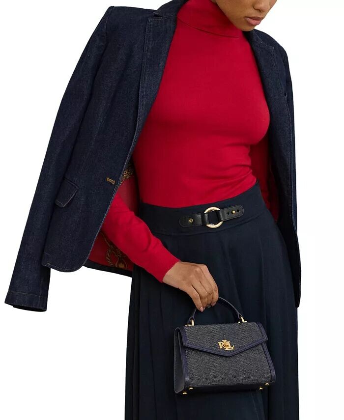 

Мини-сумка Farrah из парусины и кожи Lauren Ralph Lauren, синий