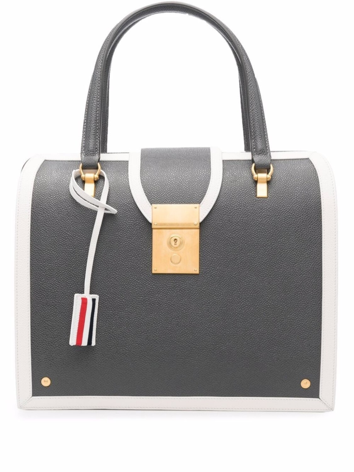 

Сумка-тоут Mrs. Thom с контрастной отделкой Thom Browne, серый