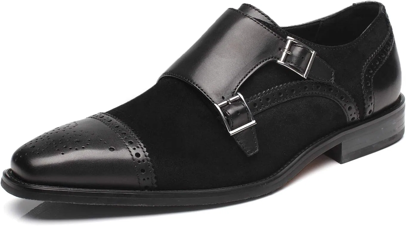 Мужские кожаные лоферы La Milano с двойной пряжкой, Black 3