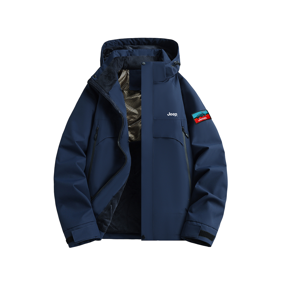 

Пуховик Unisex Hooded Thickened Others Jeep, темно-синий