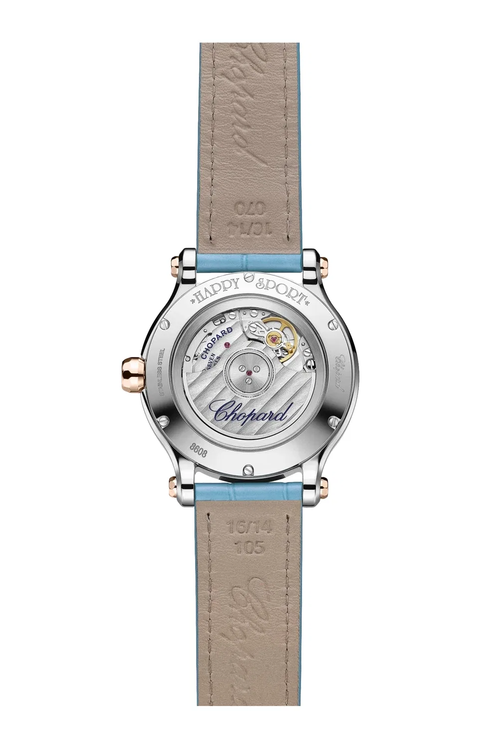 HAPPY SPORT, 33 ММ, АВТОМАТИЧЕСКИЕ, ЭТИЧНОЕ РОЗОВОЕ ЗОЛОТО, LUCENT STEEL, БРИЛЛИАНТЫ - 278608-6013 CHOPARD, золотой — фото 2