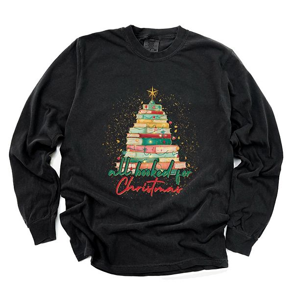 

Футболка с длинным рукавом и принтом All booked for christmas sparkle Simply Sage Market, Black, Черный, Футболка с длинным рукавом и принтом All booked for christmas sparkle Simply Sage Market, Black