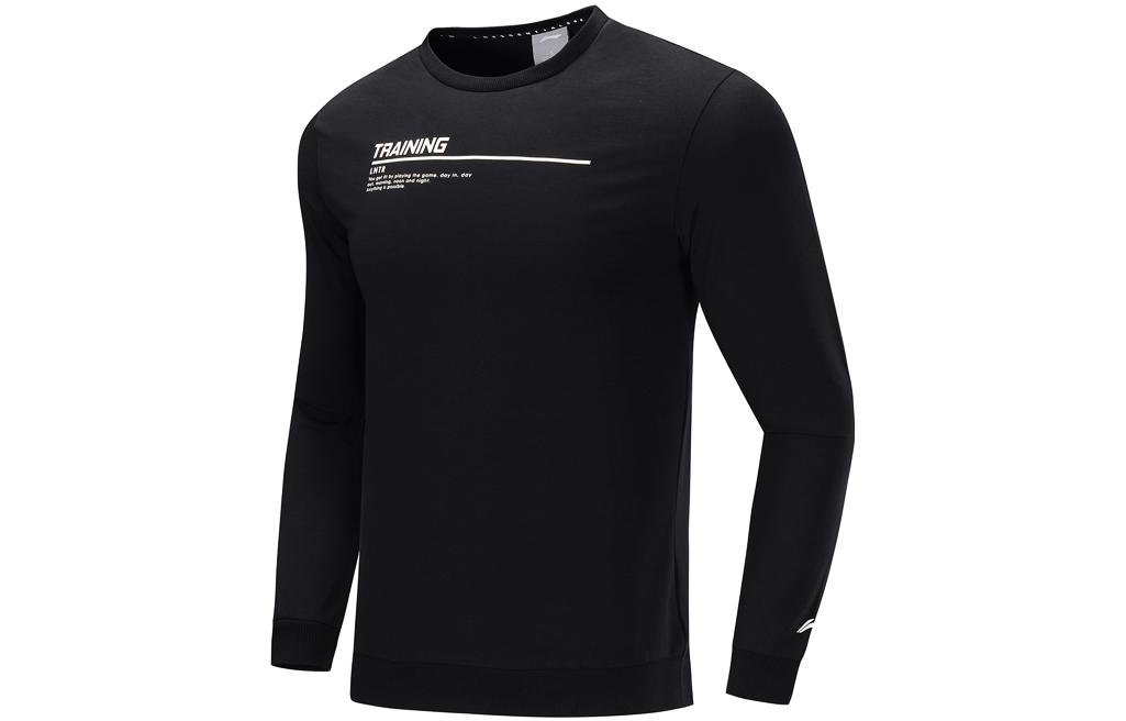 

Мужская толстовка серии Li Ning Training, стандартная черная, с круглым вырезом, средней длины