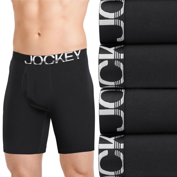 

Бонусный набор из 3+1 мужских трусов-боксеров Activestretch длиной 7 дюймов Jockey, черный