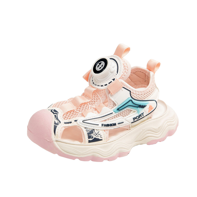 

Нескользящие, дышащие, легкие, амортизирующие, низкие детские сандалии Yi Jiabao, розовый