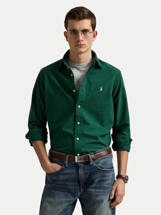 

Рубашка slim fit 710804257063 Polo Ralph Lauren, зелёный