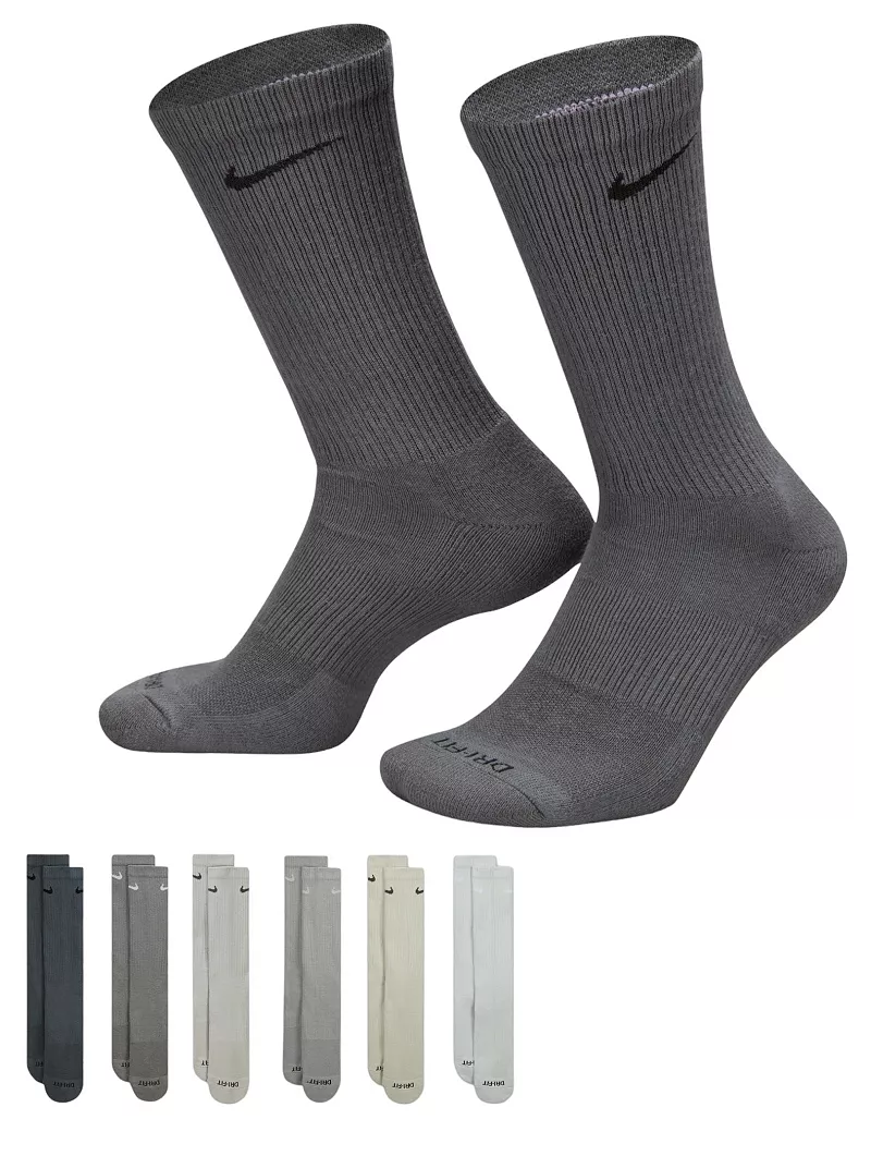 

Мягкие носки для тренинга Nike Dri-FIT Everyday Plus — 6 шт, цвет Iron Grey/Pewter/Lt Smoke