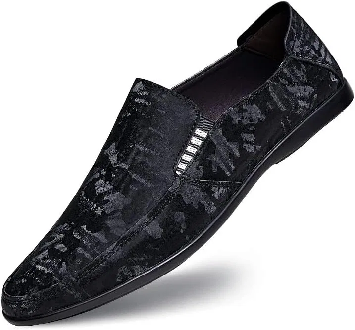 Лоферы замшевые мужские Loafers for Men, черный SayfuR