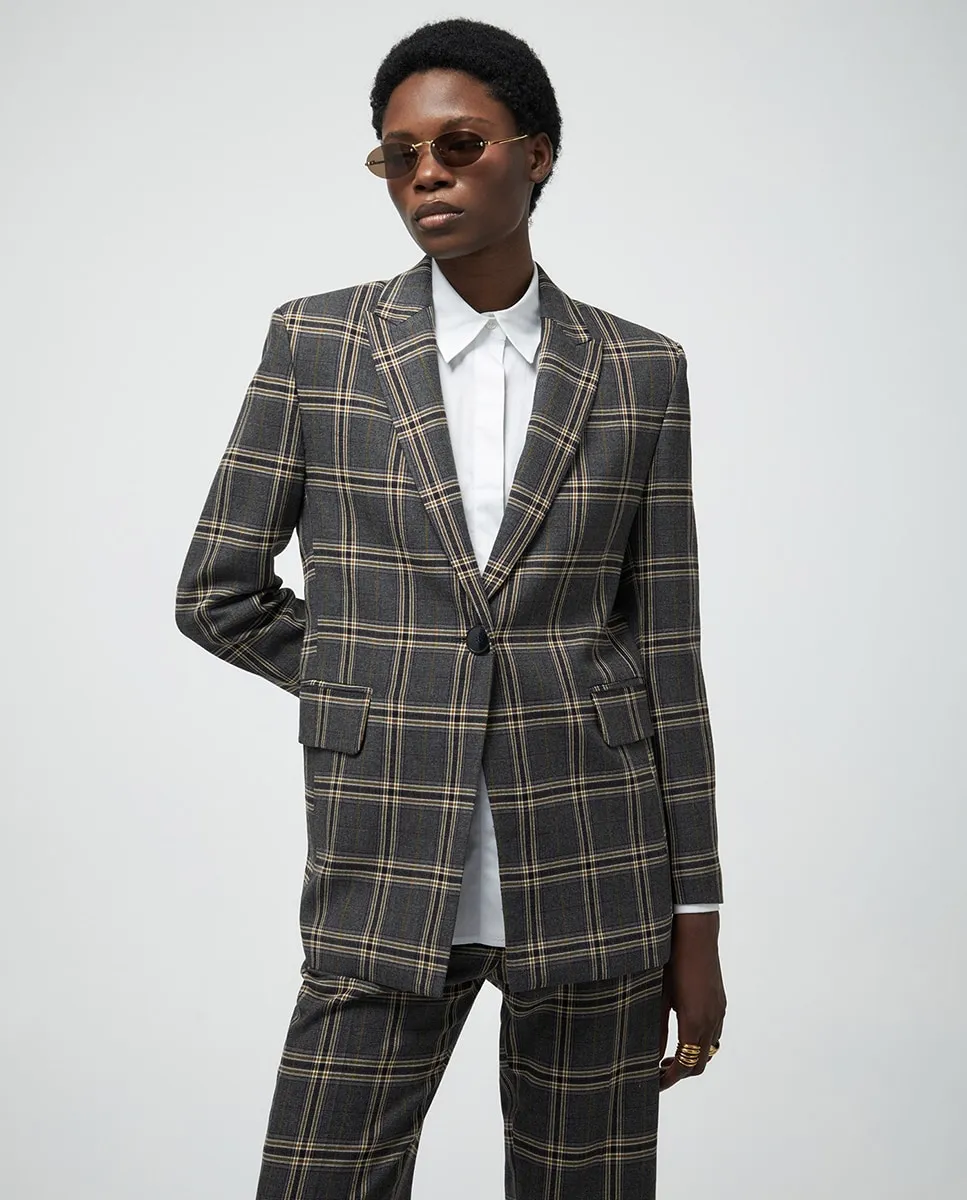 

Клетчатый пиджак Sfera, серый