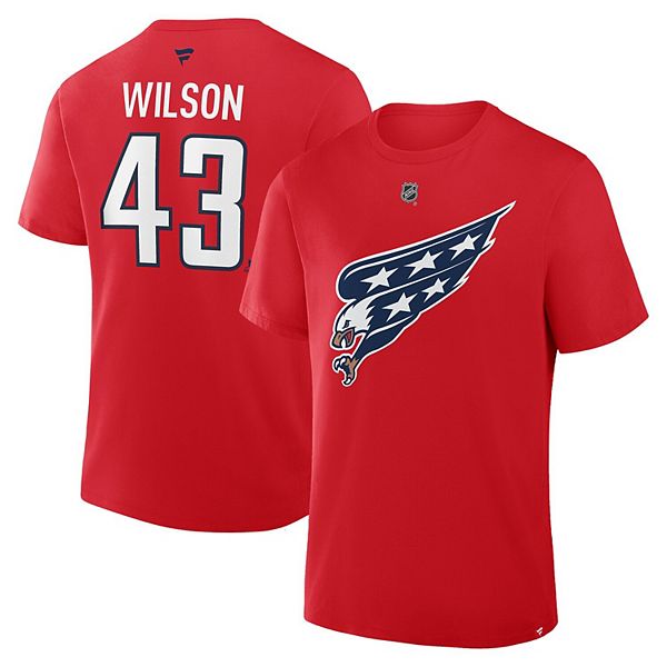 

Футболка мужская Tom Wilson красная Washington Capitals Authentic Stack Name & Number Fanatics