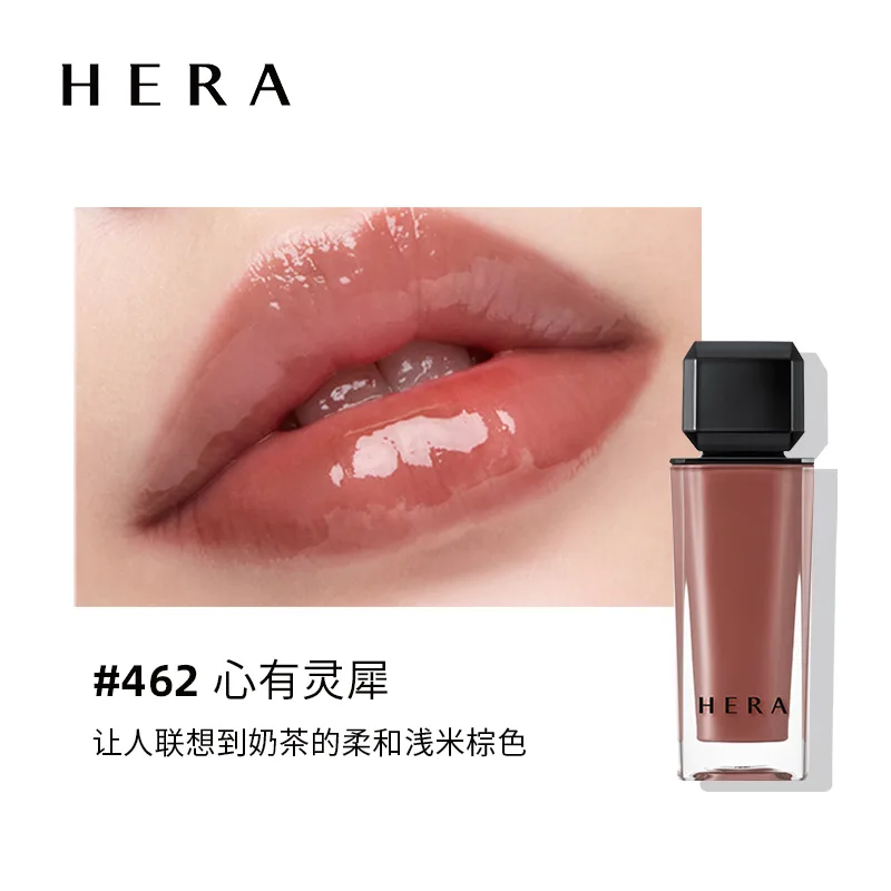 HERA Жидкая помада Korea Heyo Enchanting Nude с глянцевым финишем, легко растушевывается, увлажняет, 5 г, подарок на день рождения, #418 — фото 3
