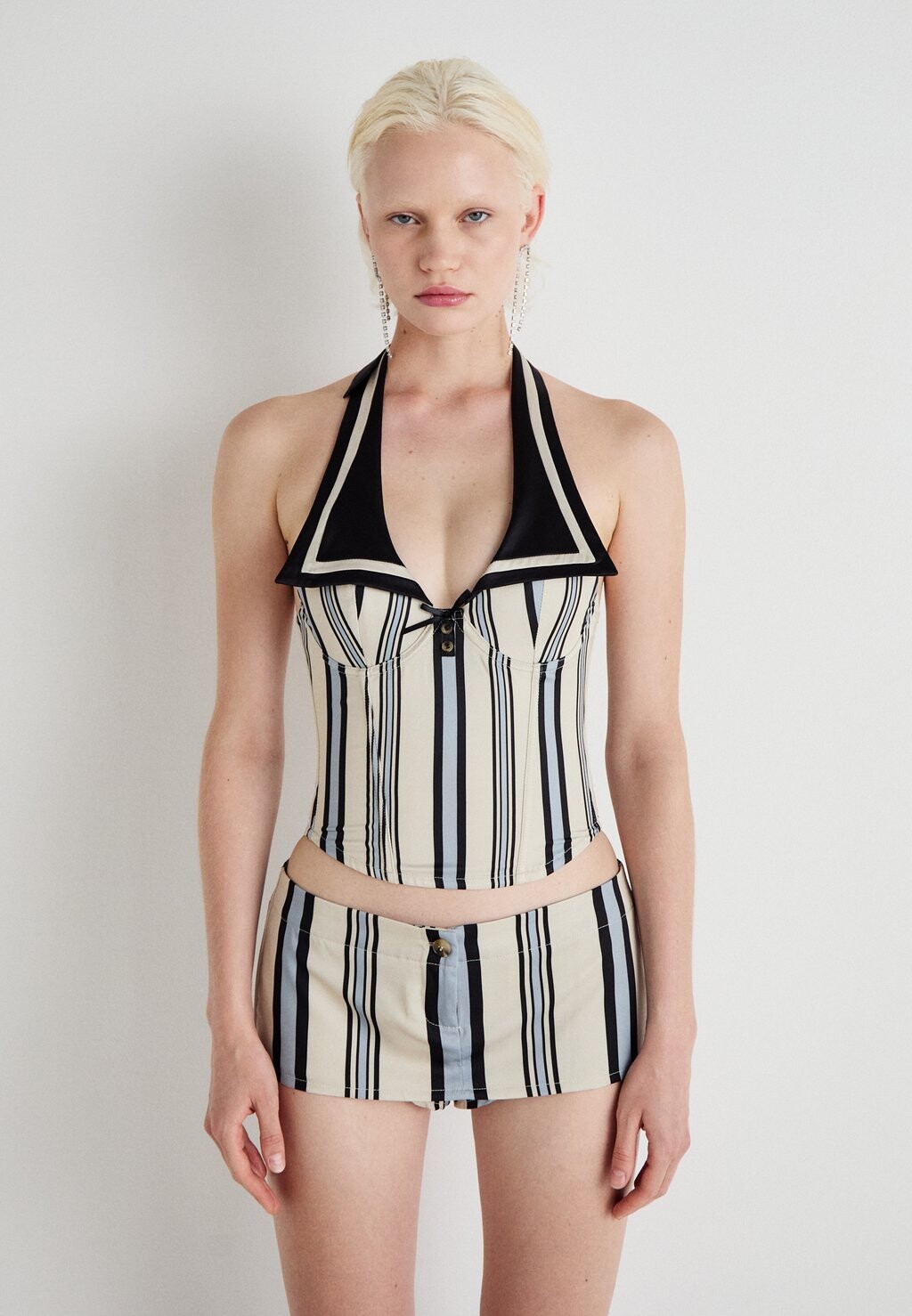 

Блуза GIRLFRIEND SAILOR COLLAR CORSET Jaded London, синий