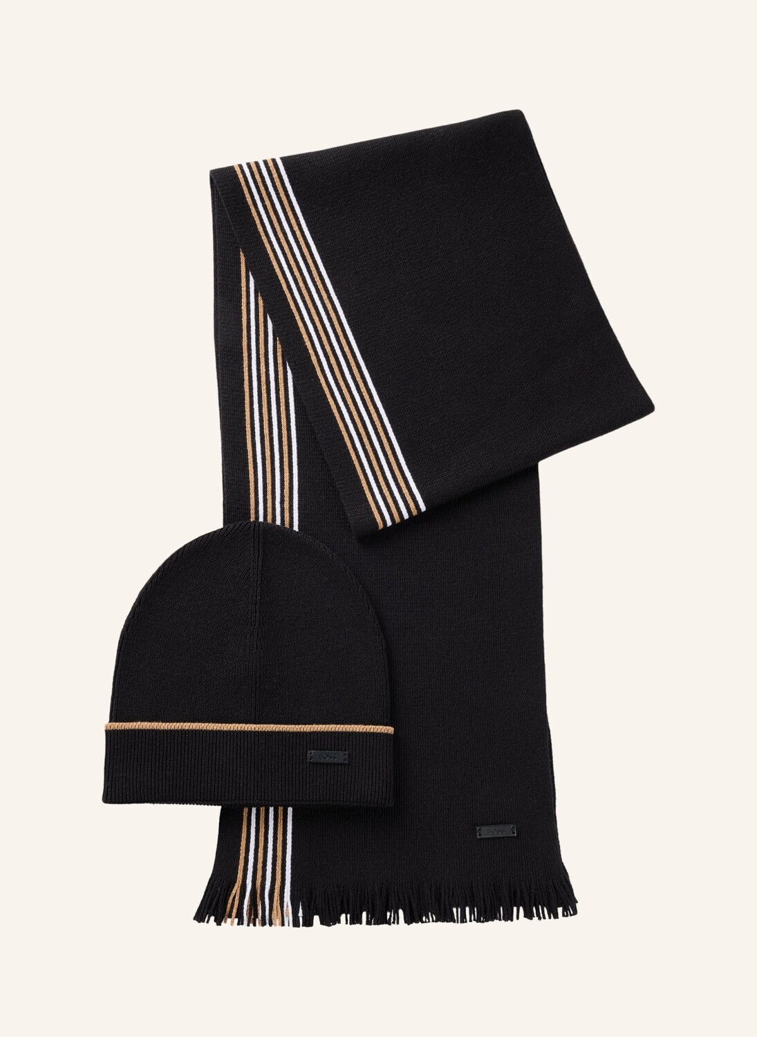 

Вязаный шарф enzo_set BOSS, черный